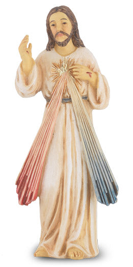 Small Catholic 4" Divine Mercy Hand Painted Solid Resin Statue