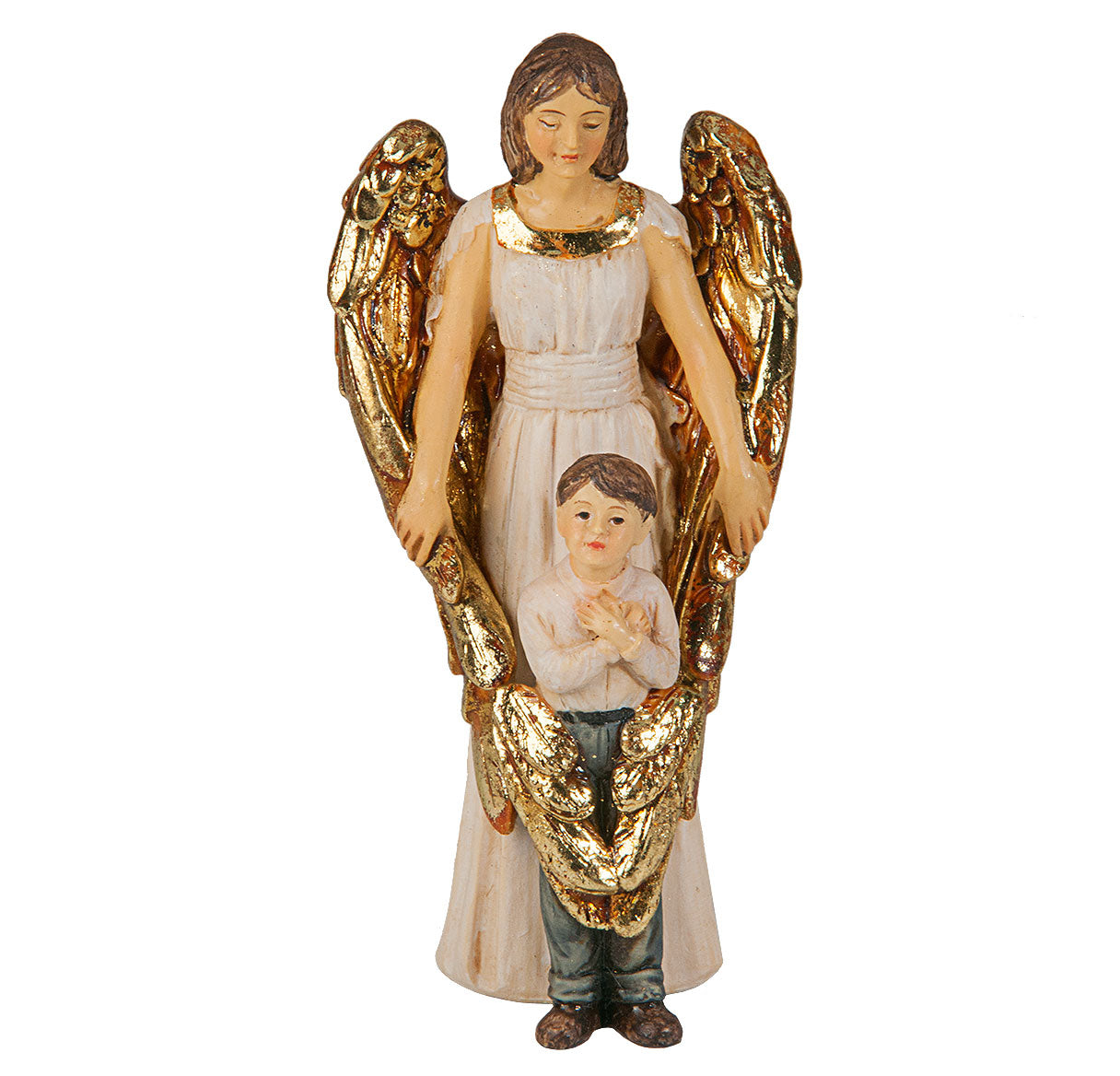 Small Catholic 4 Inch Guardian Angel With Boy Statue