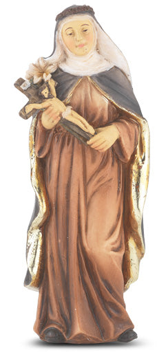 Small Catholic 4" St. Catherine of Siena Hand Painted Solid Resin Statue