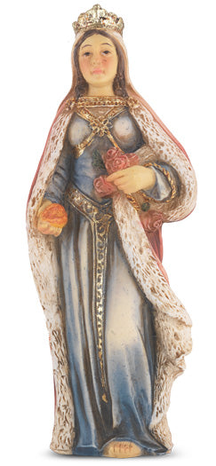 Small Catholic 4" St. Elizabeth of Hungary Hand Painted Solid Resin Statue