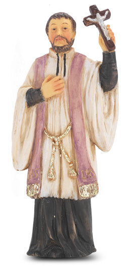 Small Catholic 4" St. Francis Xavier Hand Painted Solid Resin Statue