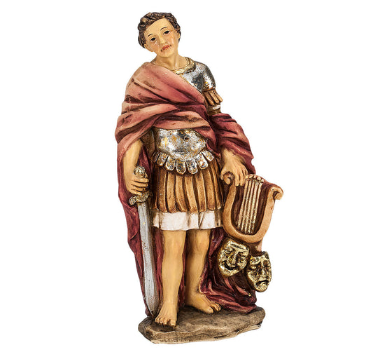 Small Catholic 4" Saint Genesius Hand Painted Solid Resin Patron Saint Statue