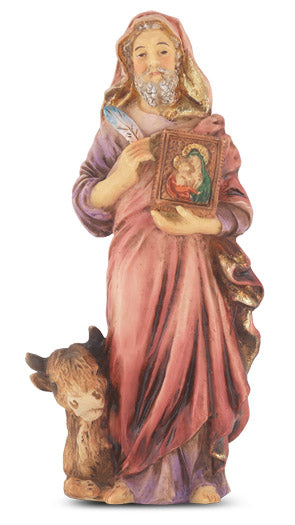 Small Catholic 4" St. Luke Hand Painted Solid Resin Statue