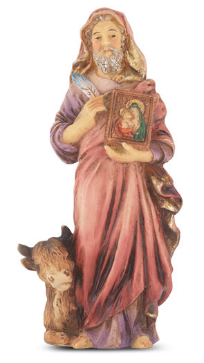 Small Catholic 4 Inch St. Luke Hand Painted Resin Statue