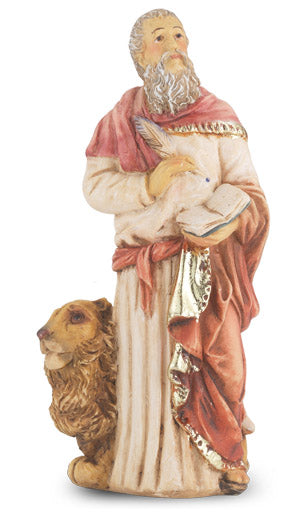 Small Catholic 4 Inch St Mark Hand Painted Resin Statue