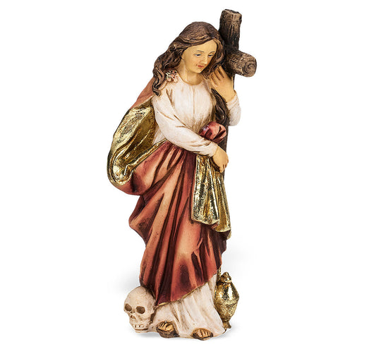 Small Catholic 4" Saint Mary Magdalene Hand Painted Solid Resin Patron Saint Statue