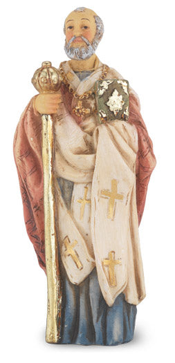 Small Catholic 4" St. Nicholas Hand Painted Solid Resin Statue