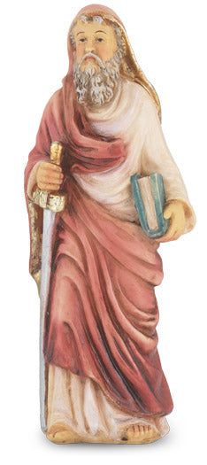 Small Catholic 4 Inch St. Paul Hand Painted Resin Statue