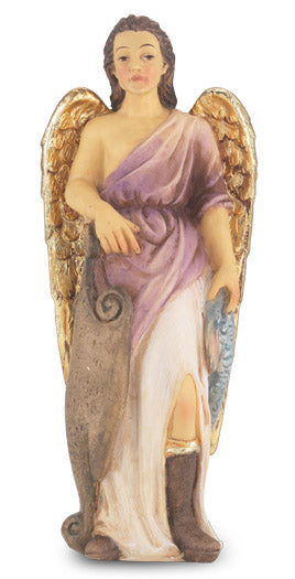 Small Catholic 4" St. Raphael Hand Painted Solid Resin Statue