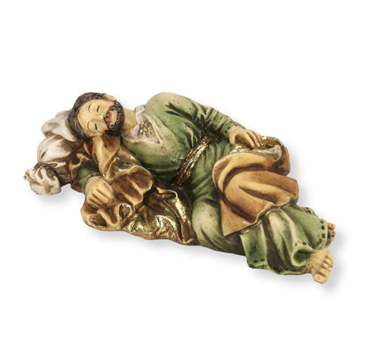 Small Catholic Sleeping St. Joseph Resin Hand Painted Statue