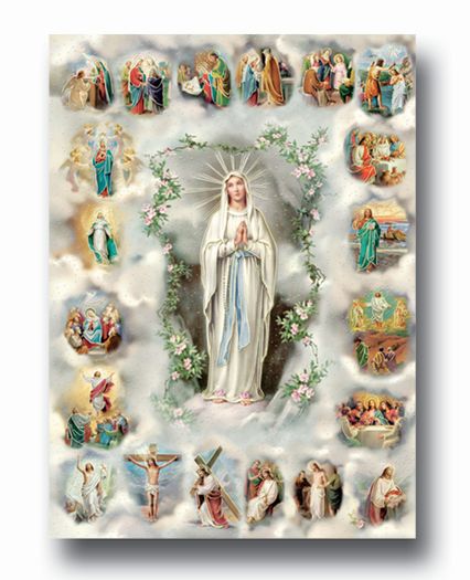 20 Mysteries of the Rosary Italian Poster Wall Art Decor