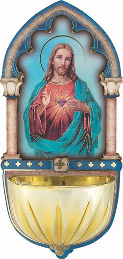 Sacred Heart of Jesus Holy Water Font for Home Wall Decor