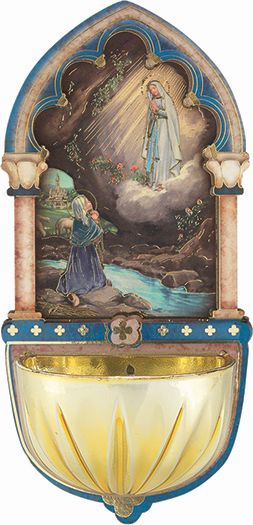 Our Lady of Lourdes Holy Water Font for Home Wall