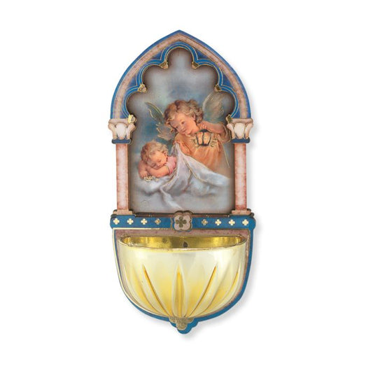 Guardian Angel With Lantern Holy Water Font For Home Wall