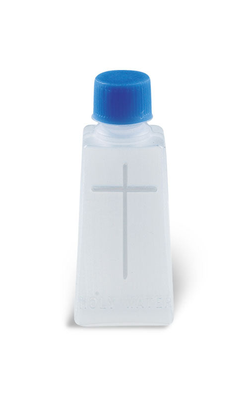 Small Plastic Holy Water Bottle with Cross Design 1 oz