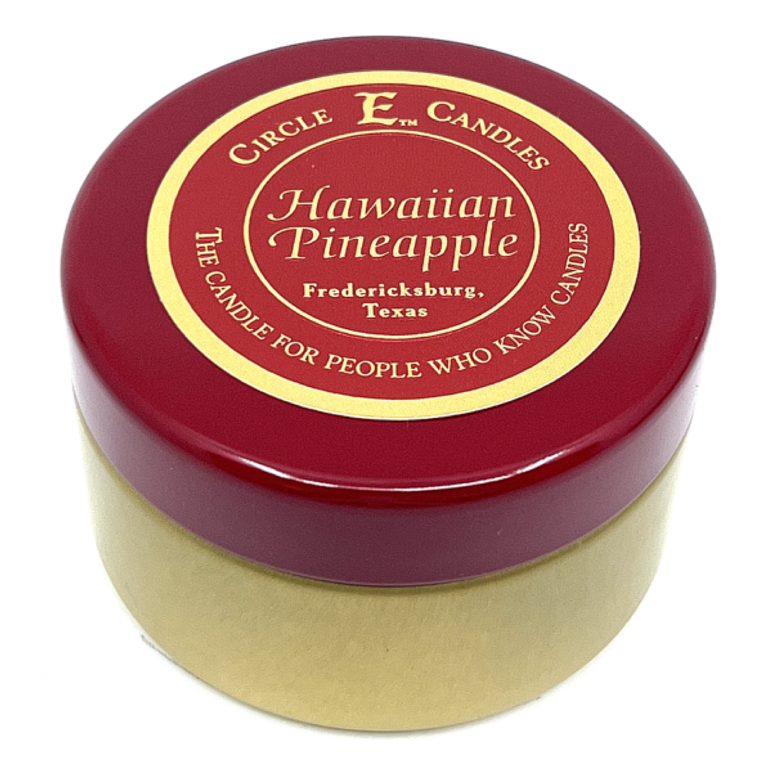 Circle E Candles, Hawaiian Pineapple Scent, Extra Small Size Travel Tin Candle, 4oz, 1 Wick