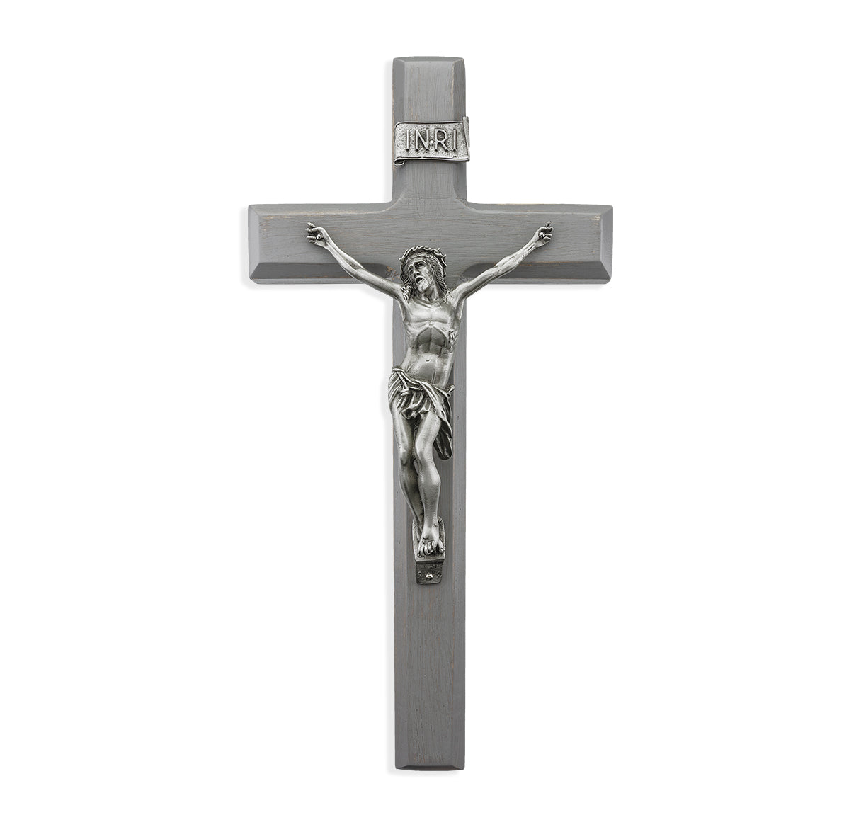 Large Catholic Camtry Gray Wood Wall Crucifix, 12", for Home, Office, Over Door