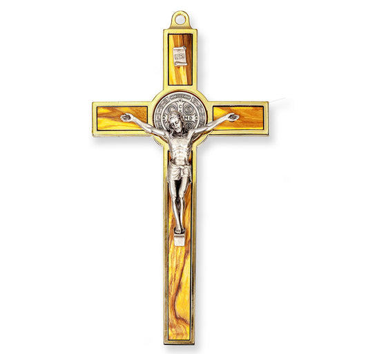 Medium Catholic St. Benedict Medal Crucifix, 7", for Home, Office, Over Door