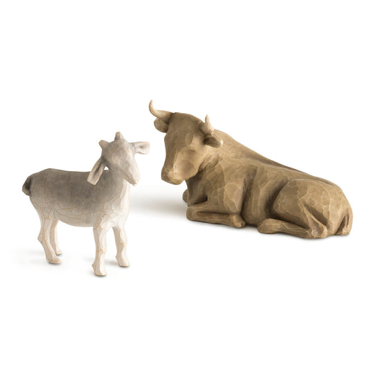 Willow Tree Ox and Goat Nativity Figure Set Decor