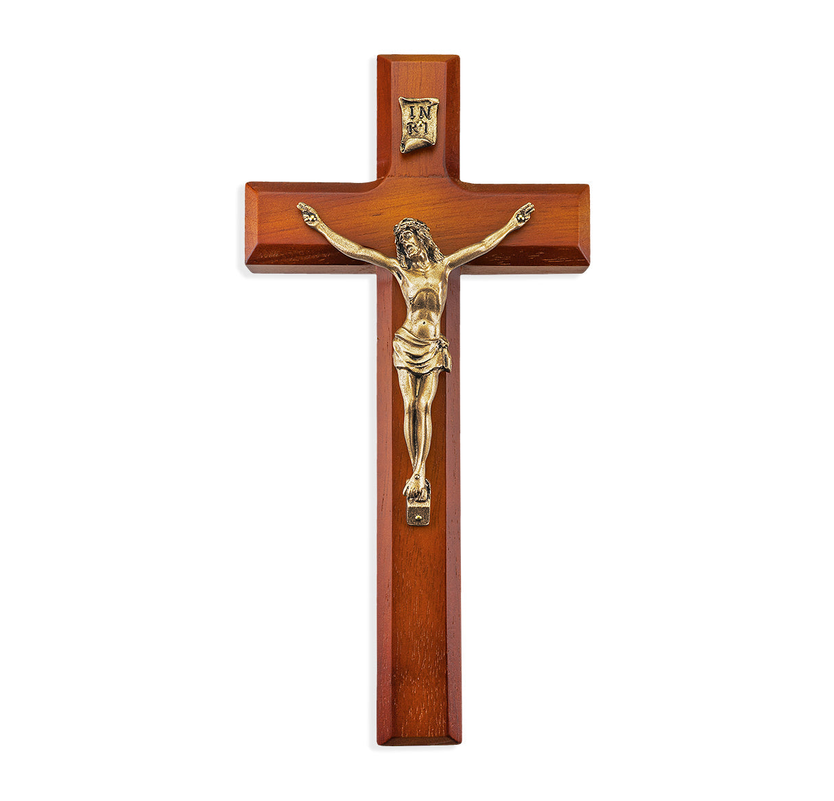 Large Catholic Tutone Wood Wall Crucifix, 10", for Home, Office, Over Door