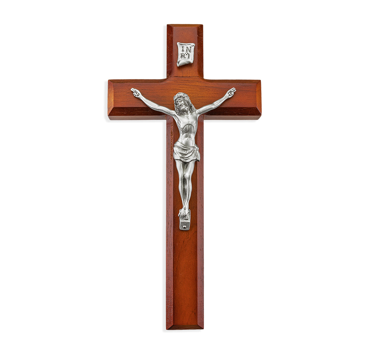 Large Catholic Tutone Wood Wall Crucifix 10 Inch Decor Piece