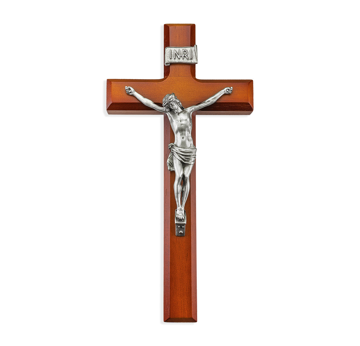 Large Catholic Tutone Wood Wall Crucifix, 11", for Home, Office, Over Door