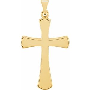 Extel Large 14K Yellow Gold Mens Womens Religious Cross Pendant