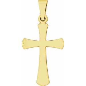 Extel Medium 14K Yellow Gold Religious Cross Pendant Charm
