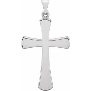 Extel Large 14K White Gold Religious Cross Pendant Charm