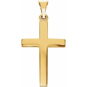 Extel Medium 10K Yellow Gold Cross Pendant Charm Made in USA
