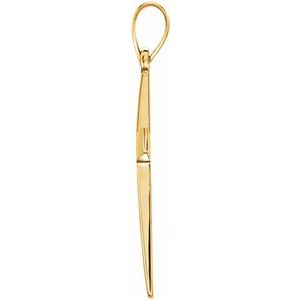 Extel Medium 10K Yellow Gold Cross Pendant Charm Made in USA