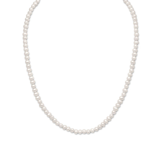 Extel 15"+2" Extension White Cultured Freshwater Pearl Necklace
