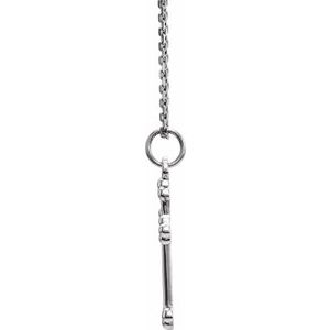 Extel Small 14K White Gold Womens Cross Pendant Charm Necklace