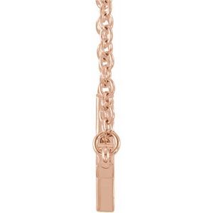 Extel Large 14K Rose Gold Womens Religious Sideways Cross Necklace