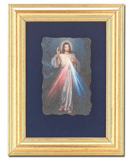 Divine Mercy Picture Framed Wall Art Decor Small Antique Frame