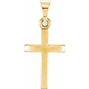 Extel Medium 10K Yellow Gold Religious Cross Pendant Charm