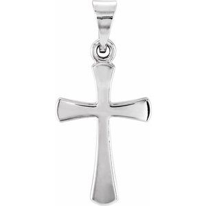 Extel Medium Sterling Silver Mens Womens Cross Pendant Charm