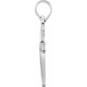 Extel Medium Sterling Silver Mens Womens Cross Pendant Charm