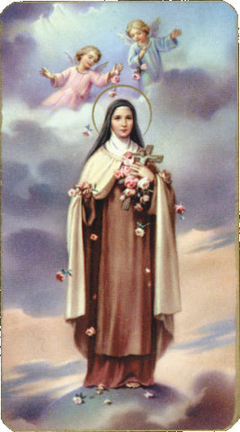 Saint Therese Paper Catholic Prayer Holy Card with Blank Back, Pack of 100