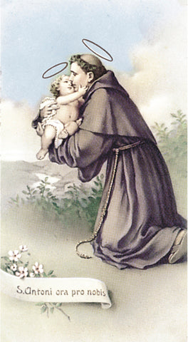 Saint Anthony Paper Catholic Prayer Holy Card with Blank Back