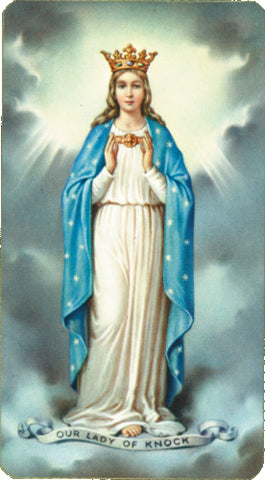 Our Lady of Knock Paper Catholic Prayer Holy Card with Blank Back, Pack of 100