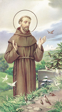 Saint Francis of Assisi Paper Catholic Prayer Holy Card Pack of 100