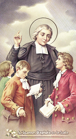 St John Baptist De La Salle Paper Catholic Prayer Holy Card Pack of 100