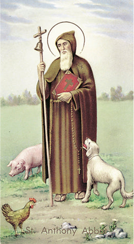 Saint Anthony Paper Catholic Prayer Holy Card with Blank Back, Pack of 100