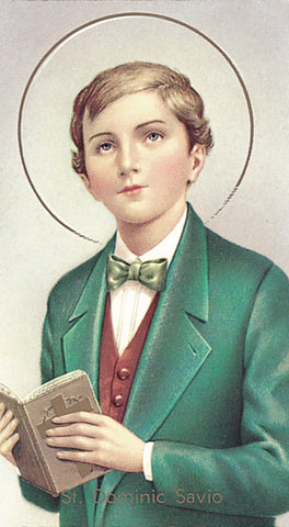 Saint Dominic Savio Paper Catholic Prayer Holy Card Pack of 100