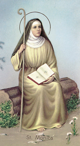Saint Monica Paper Catholic Prayer Holy Card Pack of 100