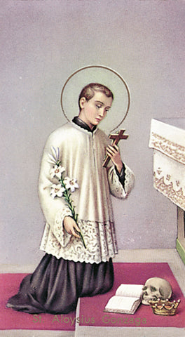 Saint Aloysius Gonzaga Paper Catholic Prayer Holy Card Pack