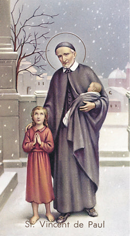 Saint Vincent De Paul Paper Catholic Prayer Holy Card Pack of 100