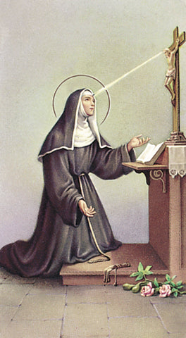Saint Rita Paper Catholic Prayer Holy Card with Blank Back, Pack of 100
