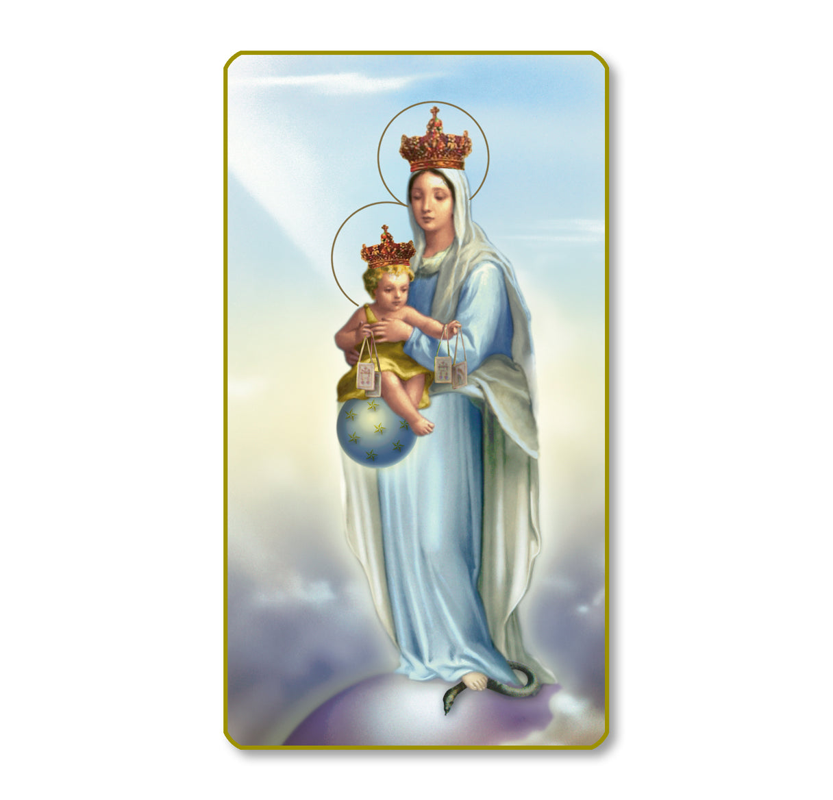 Our Lady of Victory Paper Catholic Prayer Holy Card with Blank Back, Pack of 100